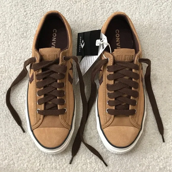 Converse Mens Brown Suede Sneakers Star Player 76 Ox Size 8 - Picture 3 of 12